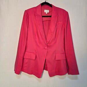 MILLY Legally Blonde Officecore Fuchsia Linen Rayon Blazer Size 8 New NO Tags!